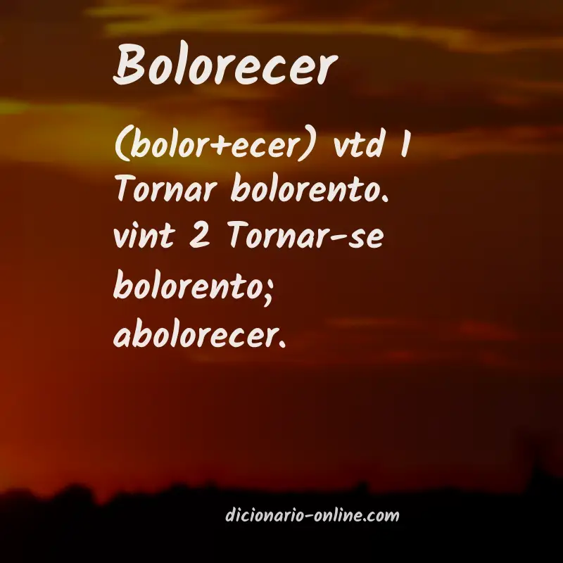 Significado de bolorecer