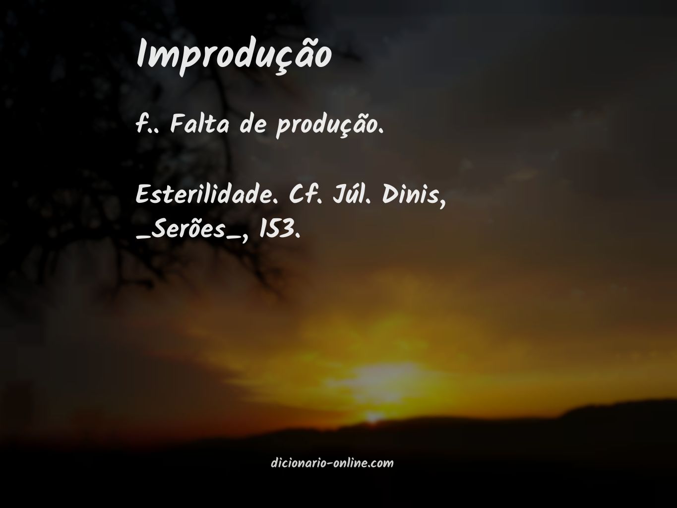 Significado de improdução