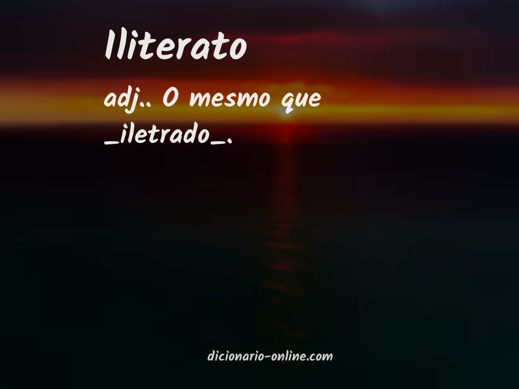 Significado de iliterato