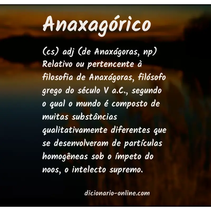 Significado de anaxagórico