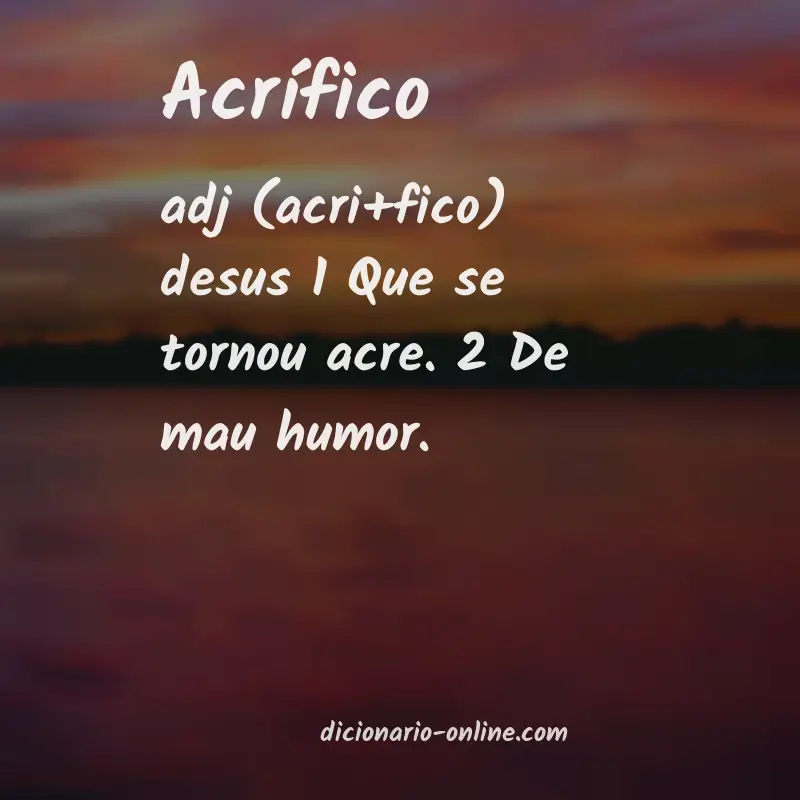 Significado de acrífico