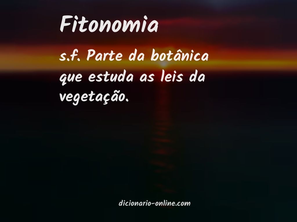 Significado de fitonomia