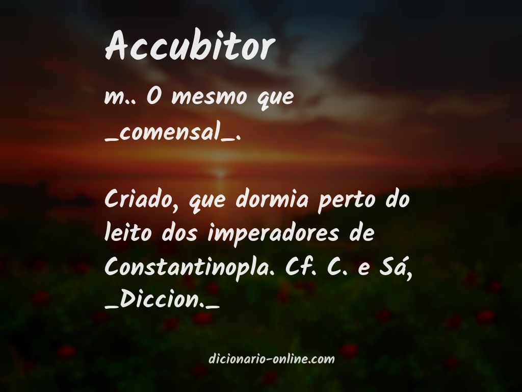 Significado de accubitor