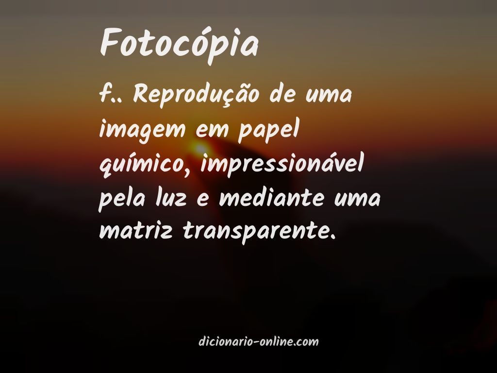 Significado de fotocópia