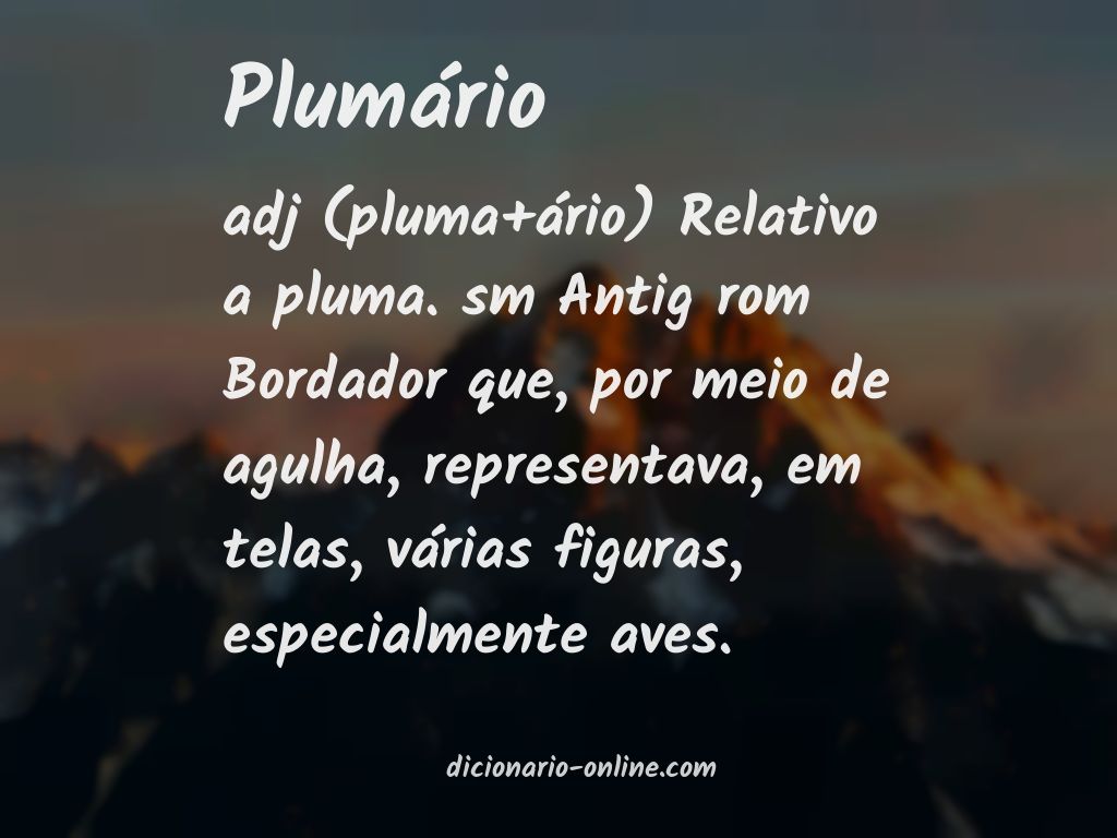 Significado de plumário