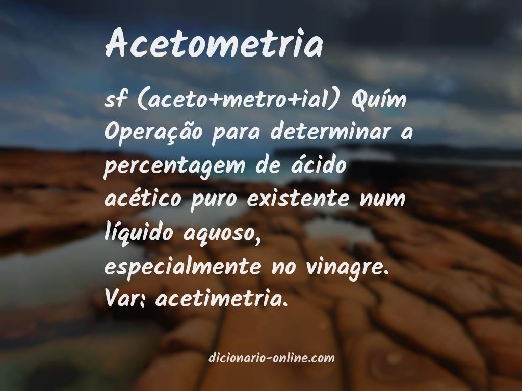 Significado de acetometria