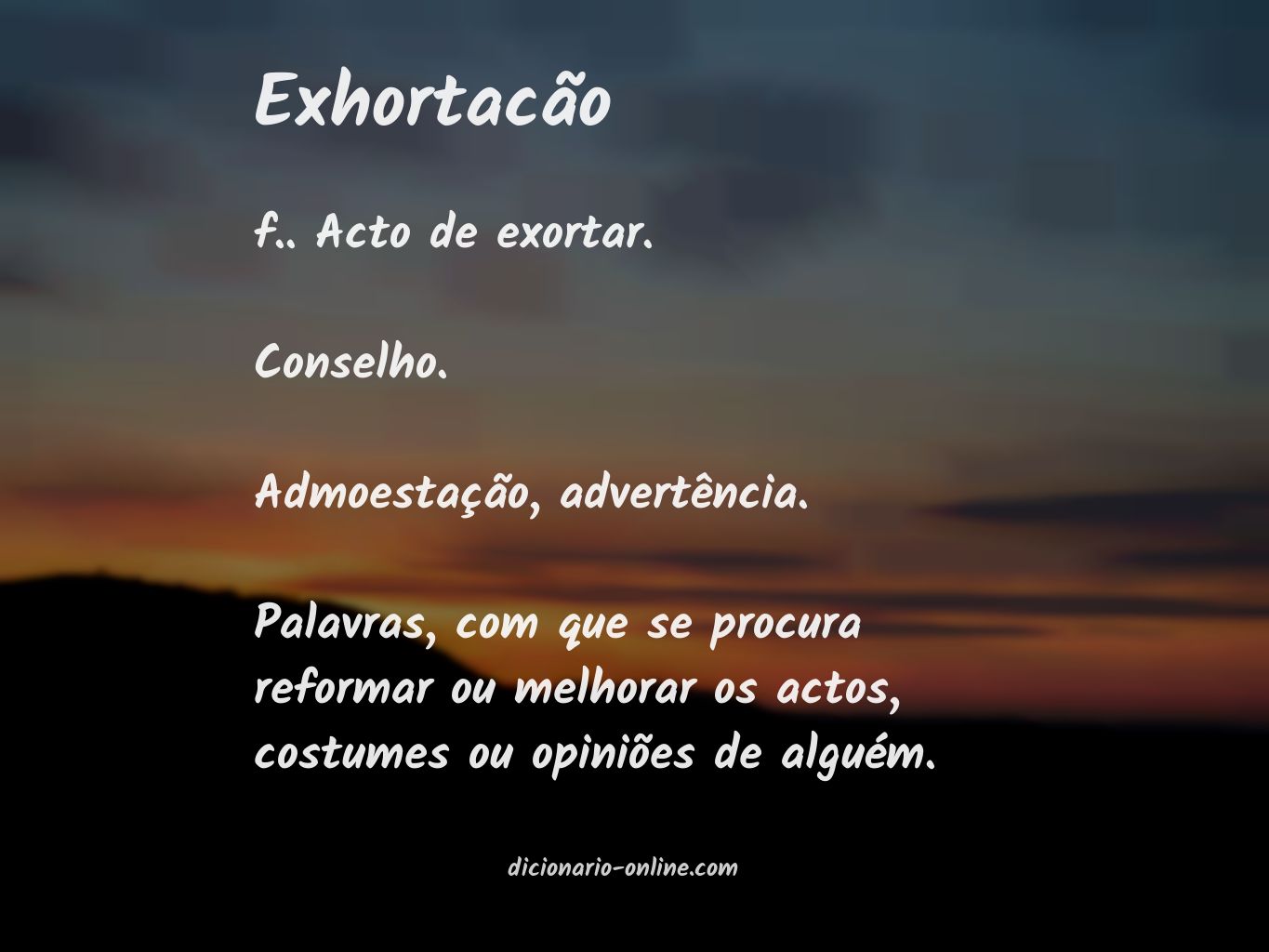 Significado de exhortacão