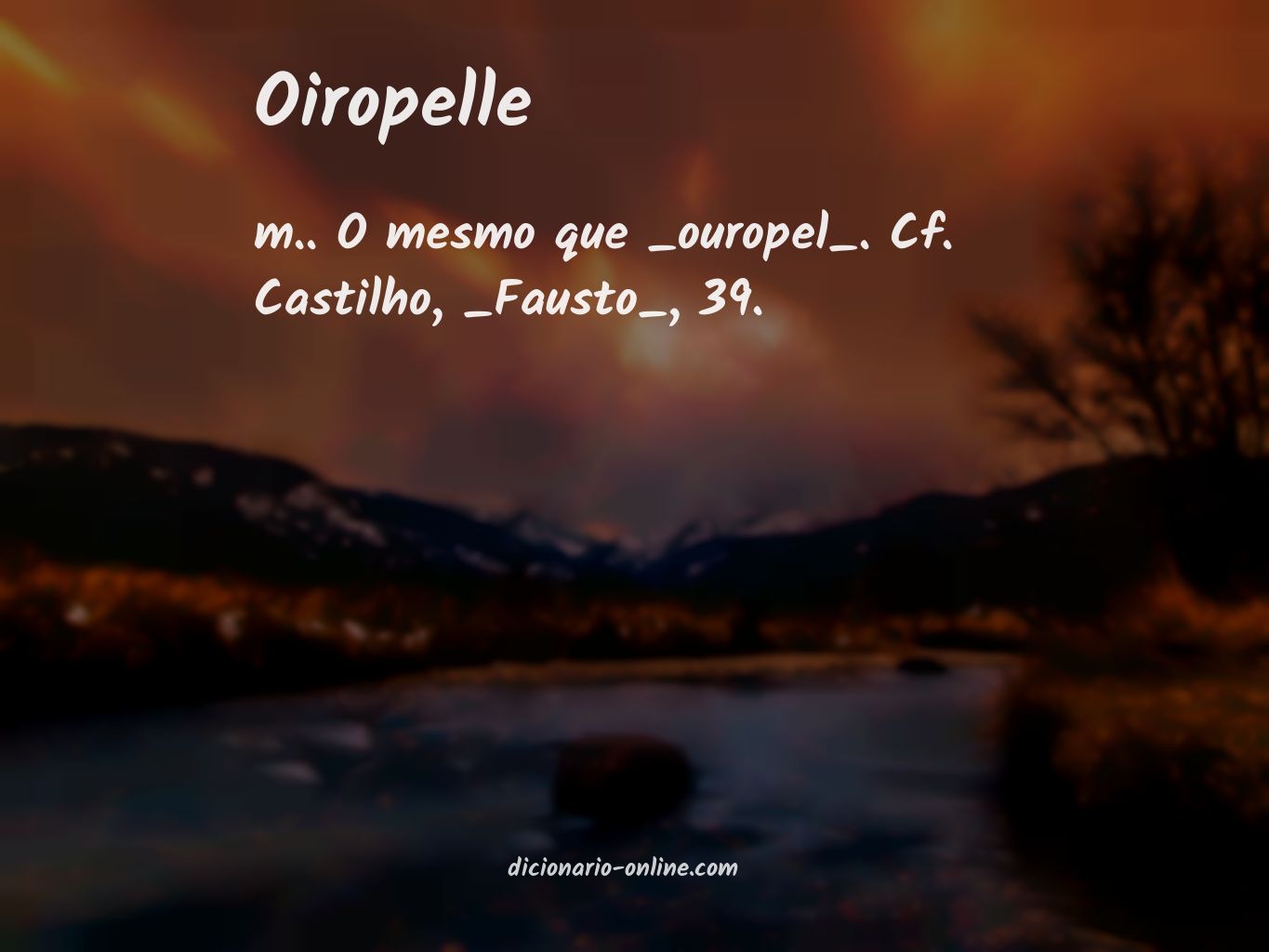 Significado de oiropelle