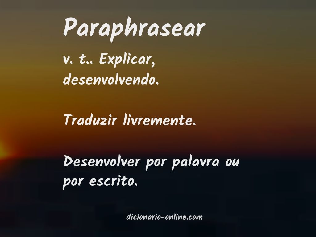 Significado de paraphrasear