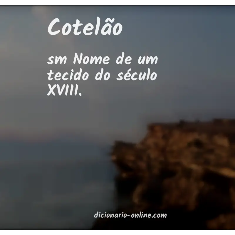 Significado de cotelão