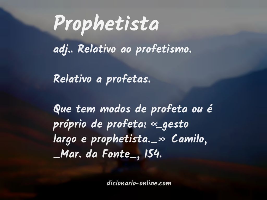 Significado de prophetista