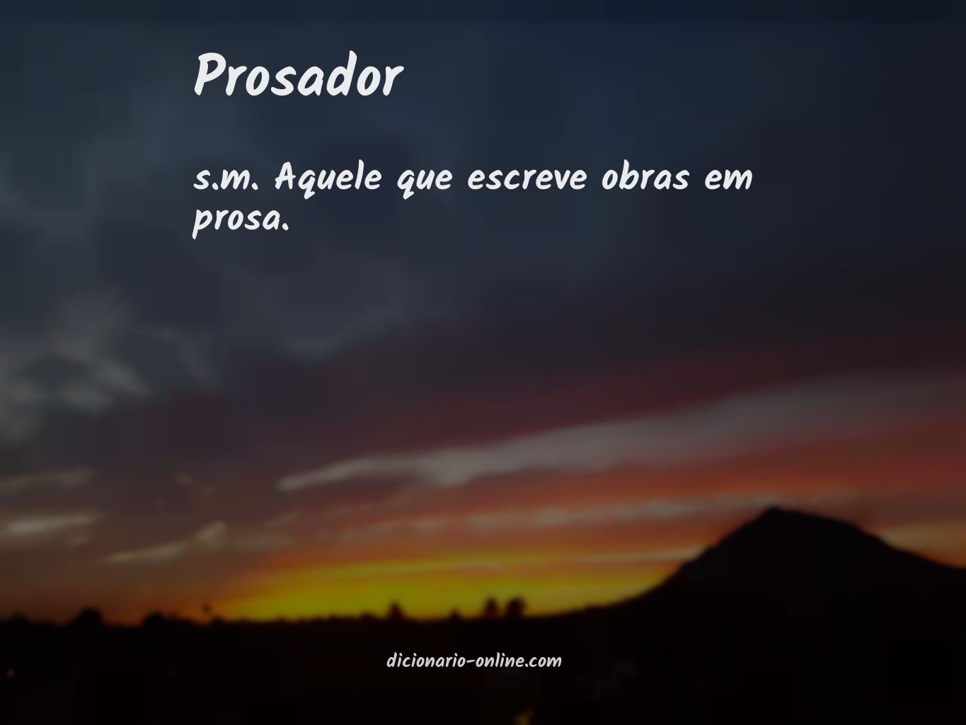 Significado de prosador