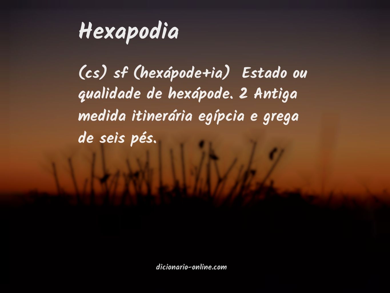 Significado de hexapodia