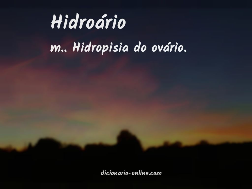 Significado de hidroário