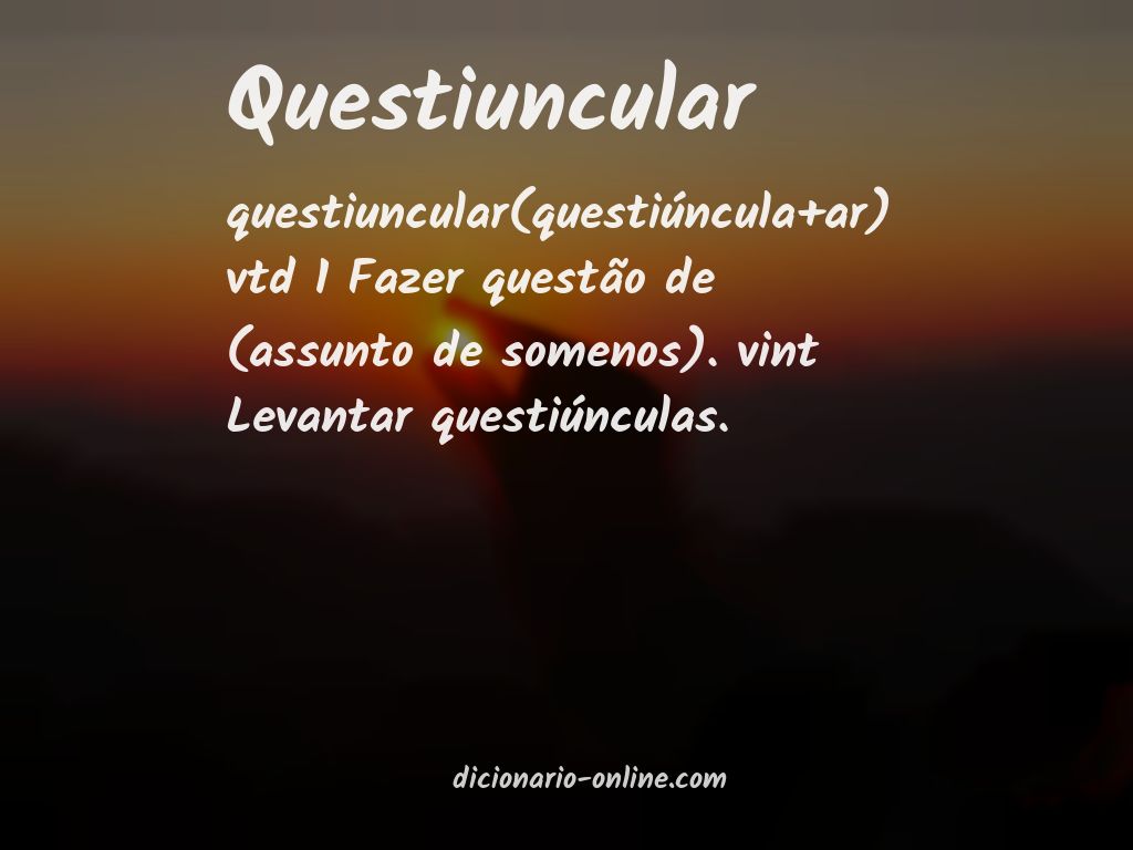 Significado de questiuncular