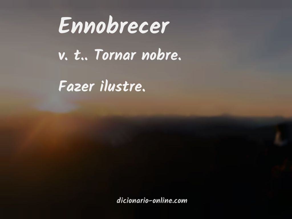 Significado de ennobrecer