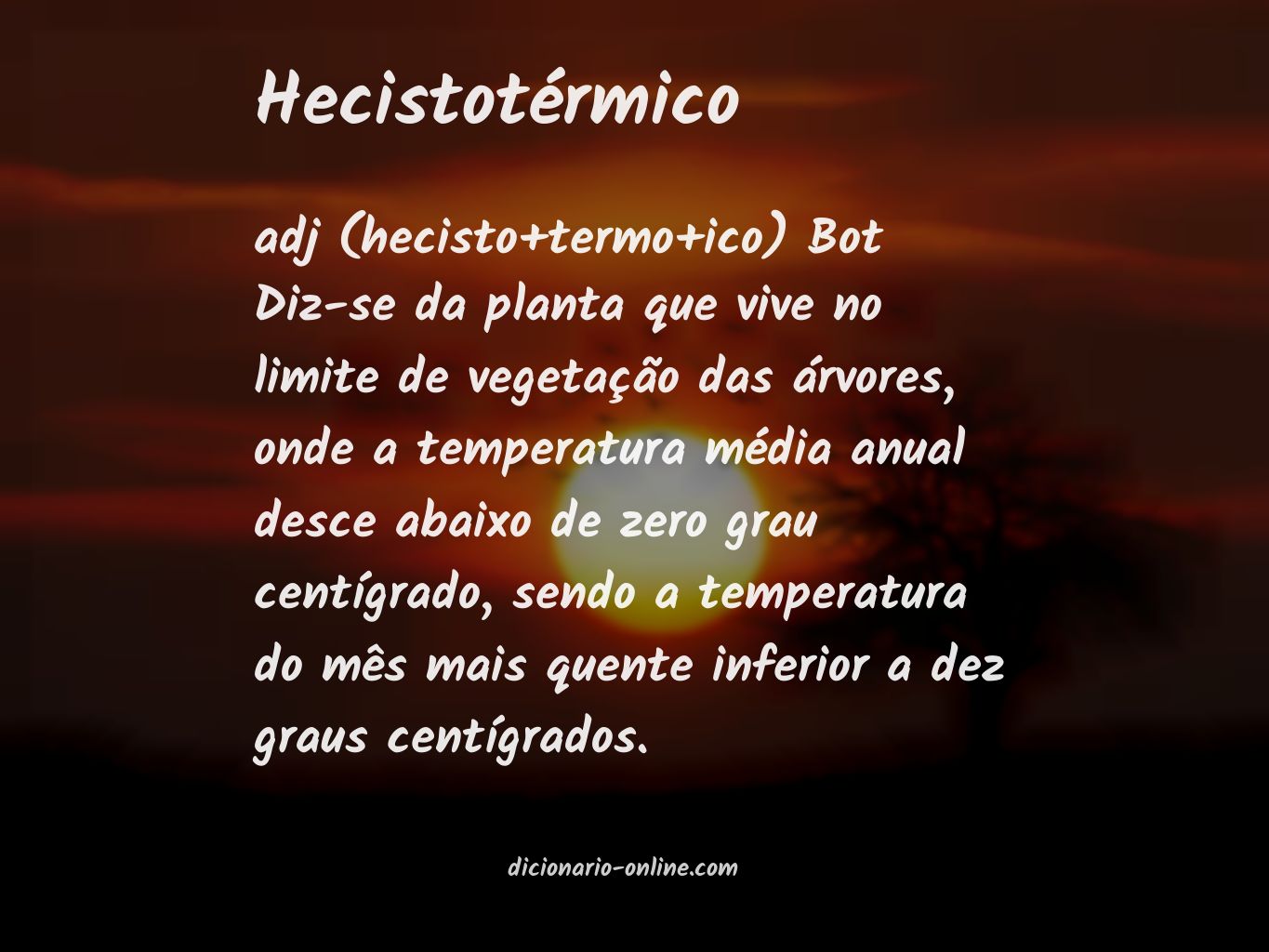 Significado de hecistotérmico