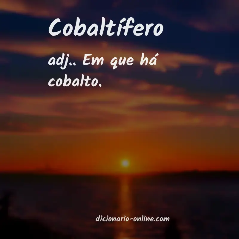 Significado de cobaltífero