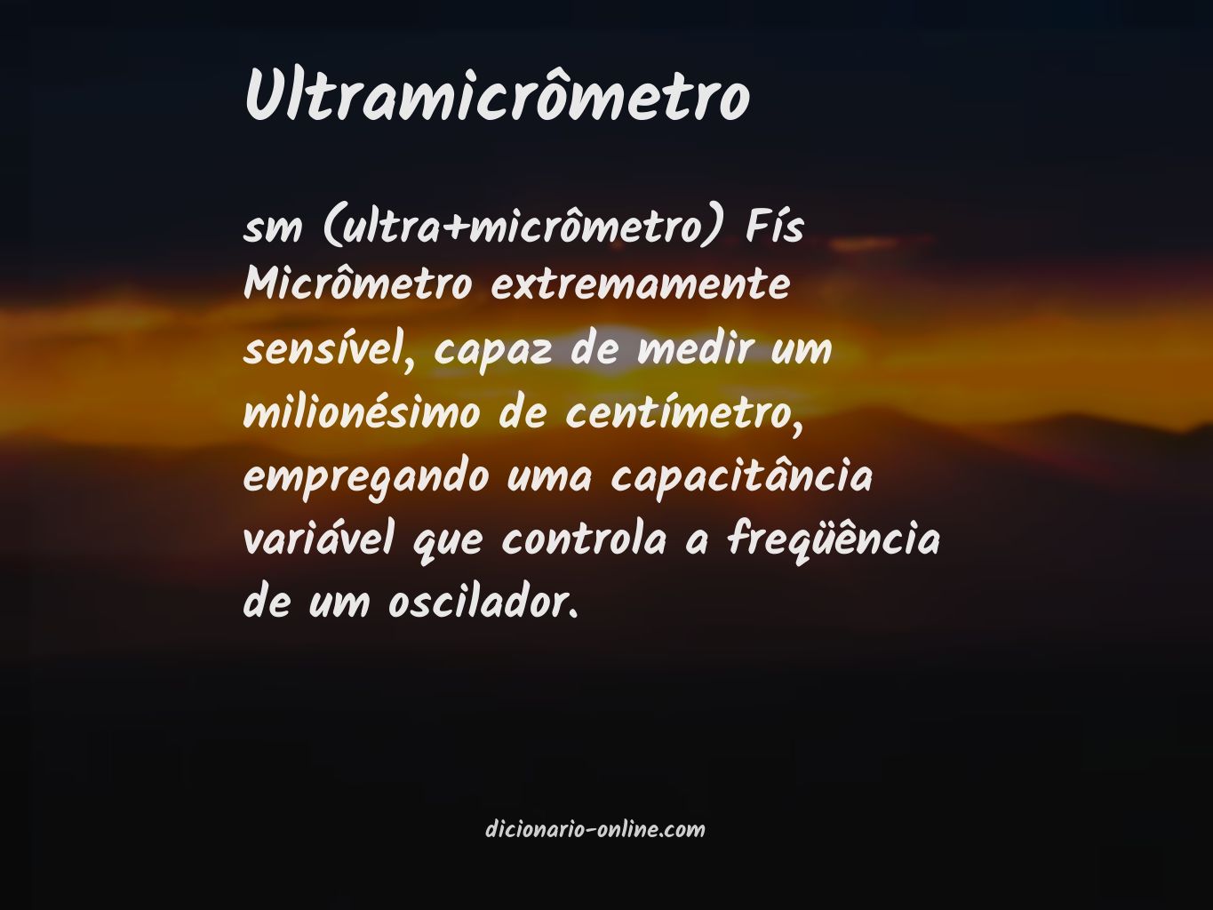 Significado de ultramicrômetro