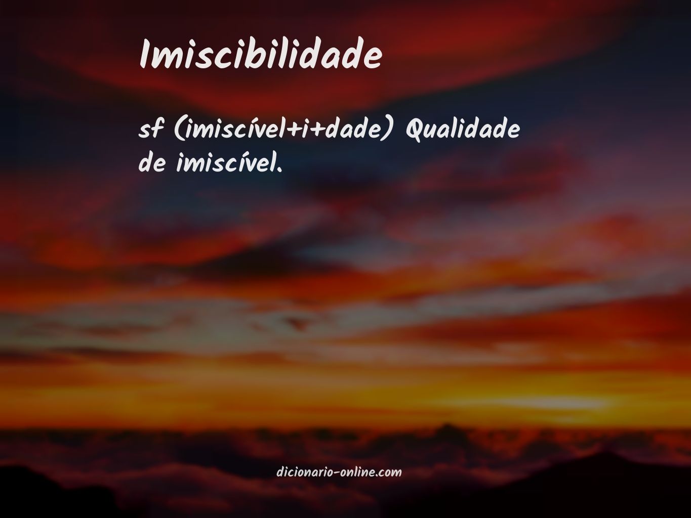 Significado de imiscibilidade