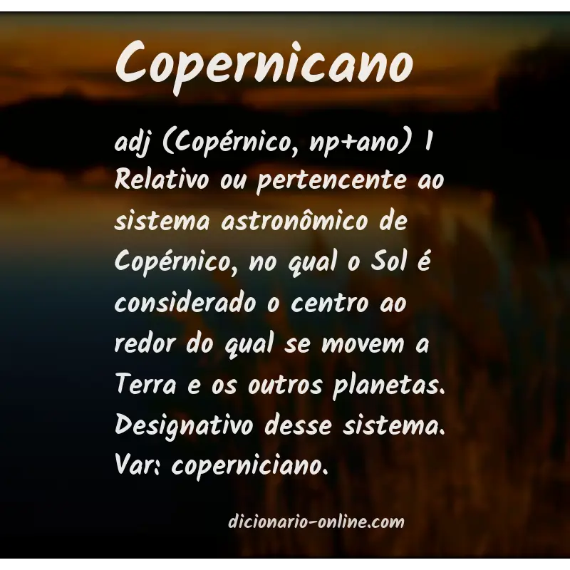 Significado de copernicano