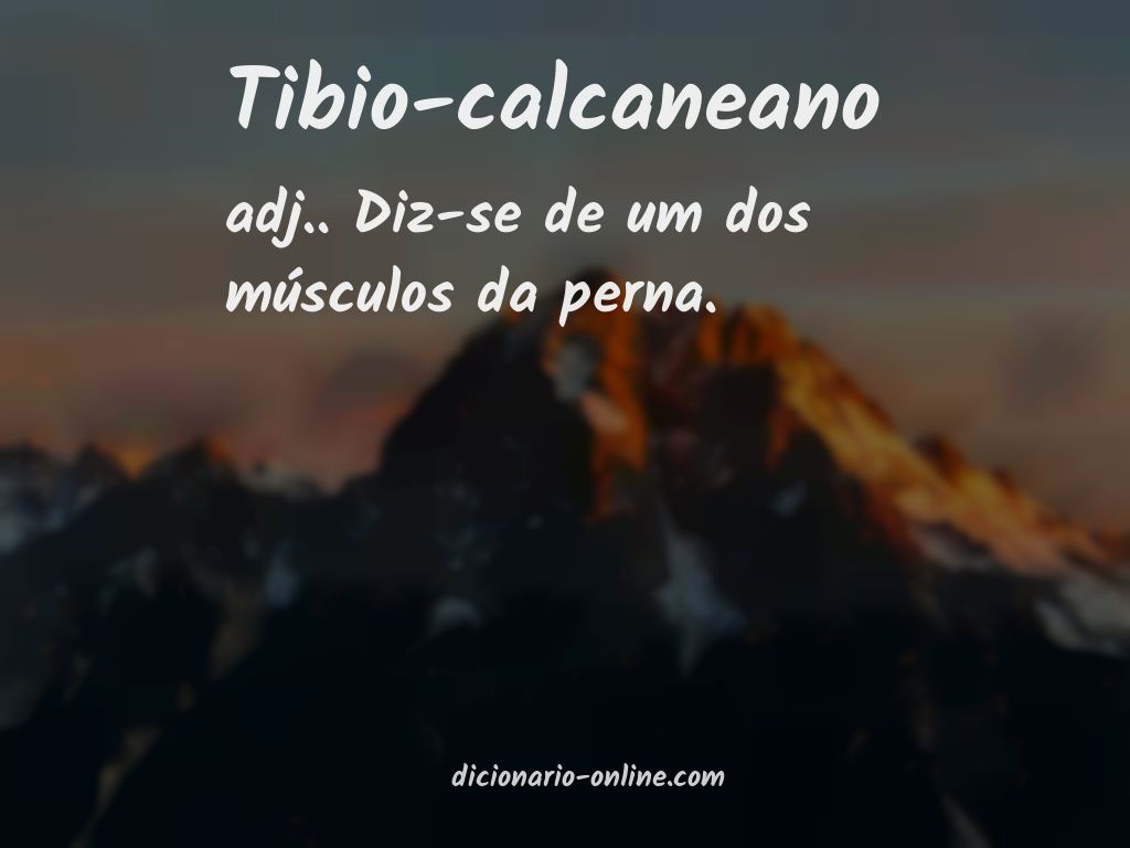 Significado de tibio-calcaneano