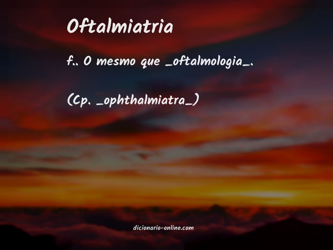 Significado de oftalmiatria