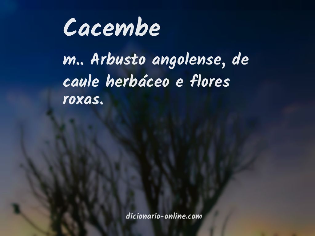 Significado de cacembe