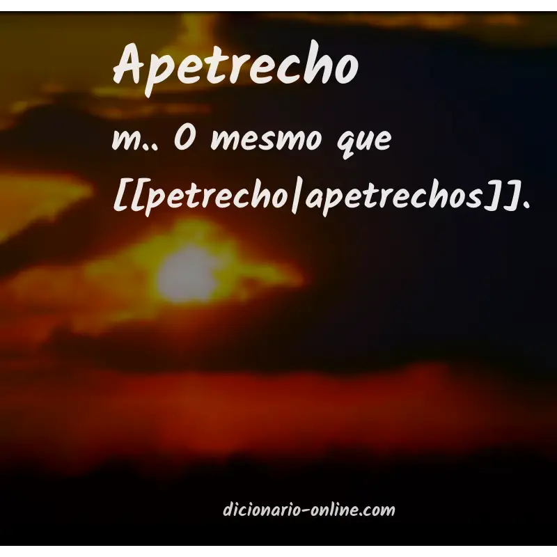 Significado de apetrecho