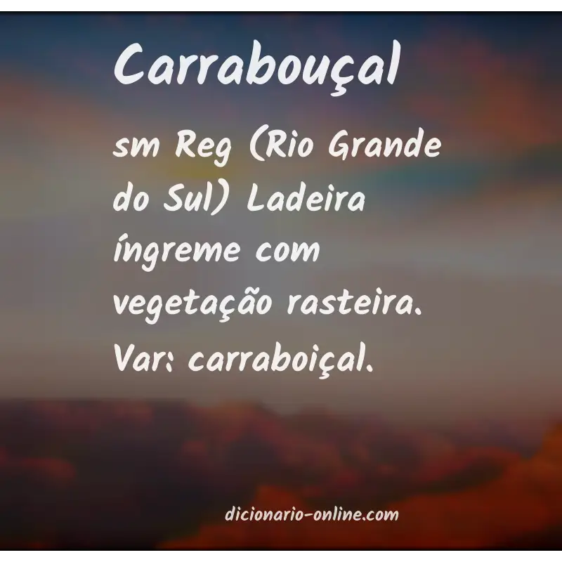 Significado de carrabouçal