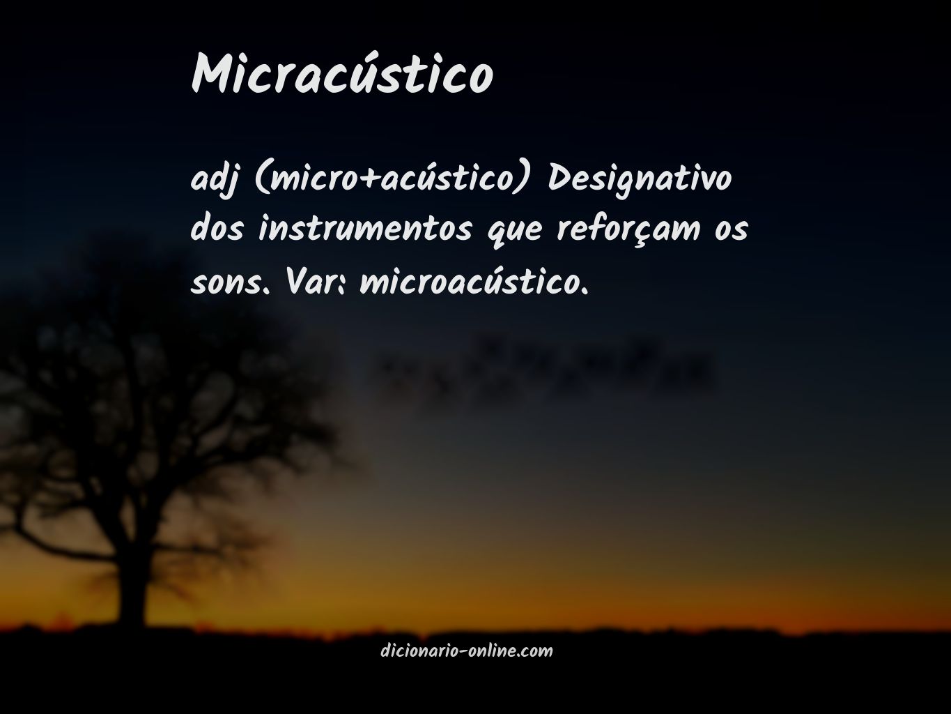 Significado de micracústico