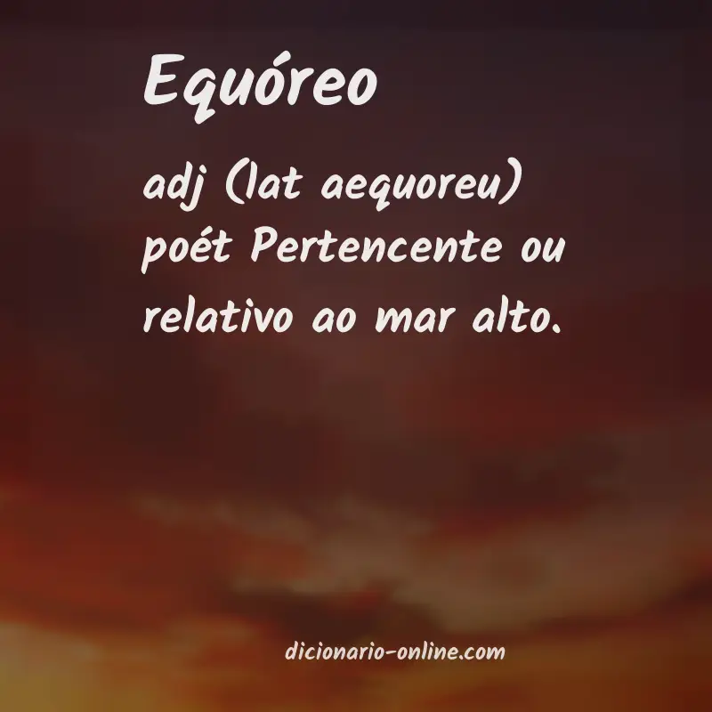 Significado de equóreo