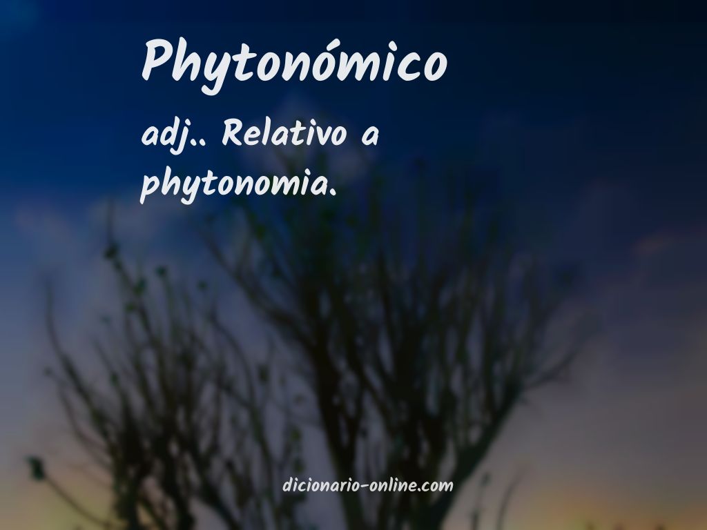 Significado de phytonómico