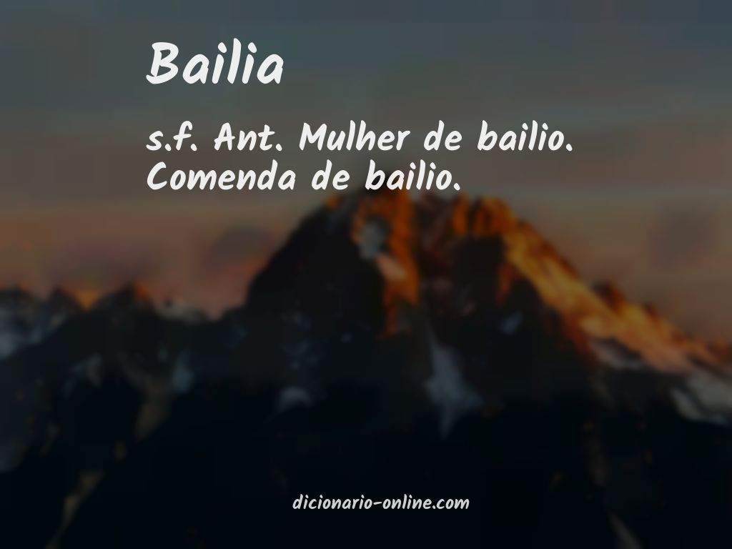 Significado de bailia