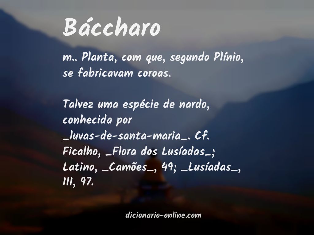 Significado de báccharo