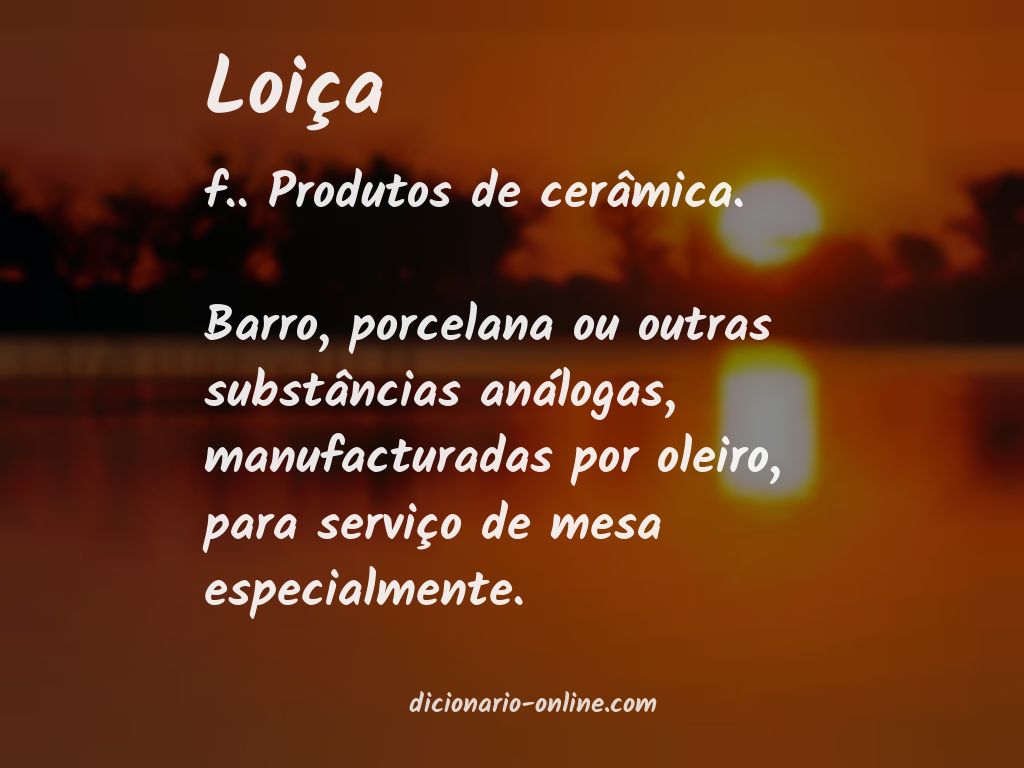 Significado de loiça