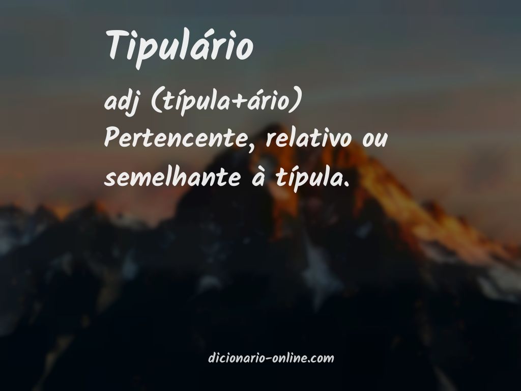 Significado de tipulário