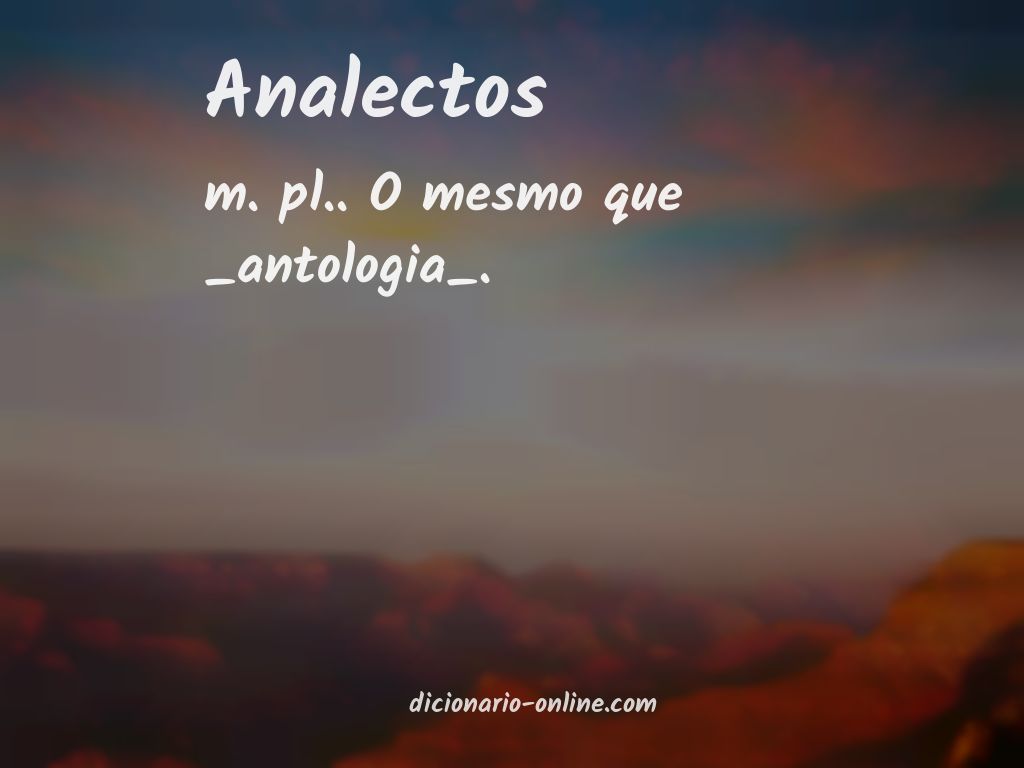 Significado de analectos