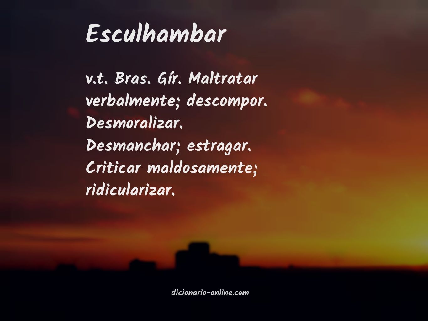 Significado de esculhambar