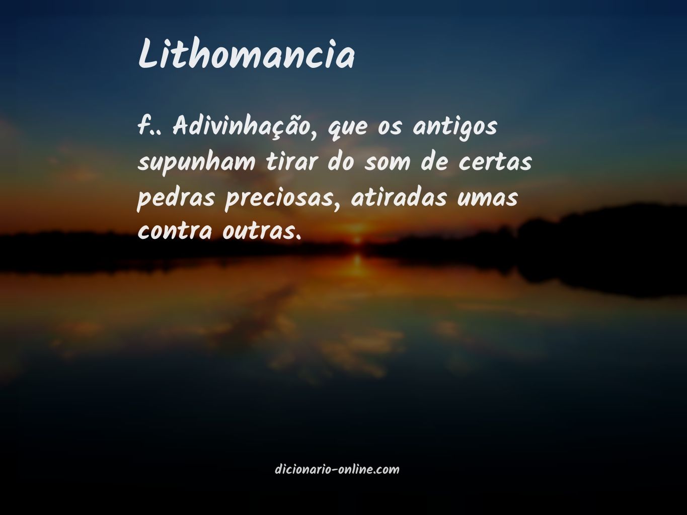 Significado de lithomancia