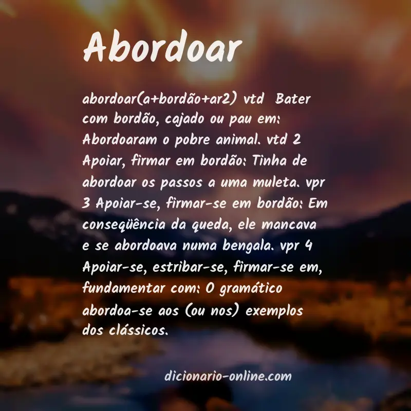 Significado de abordoar