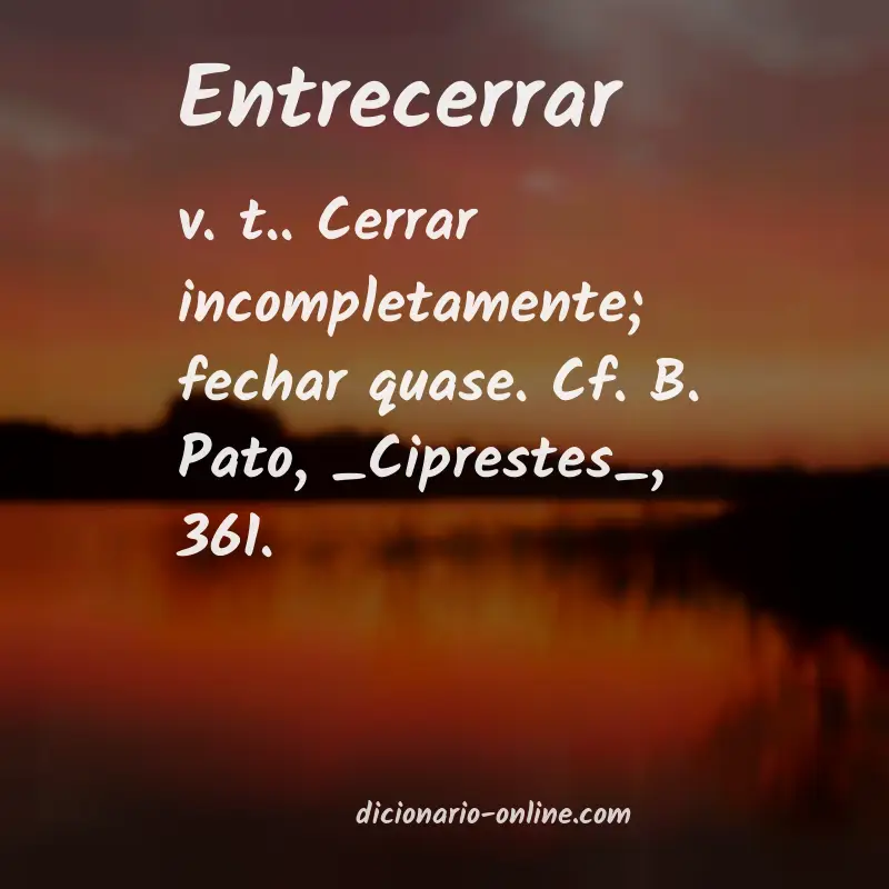 Significado de entrecerrar