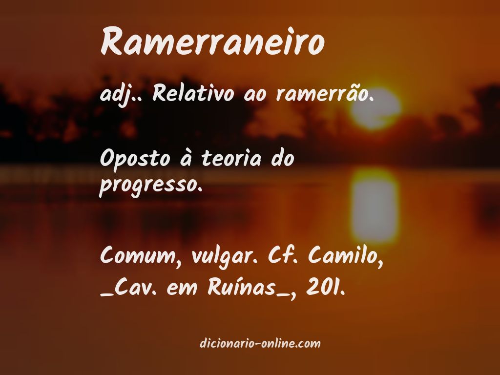 Significado de ramerraneiro