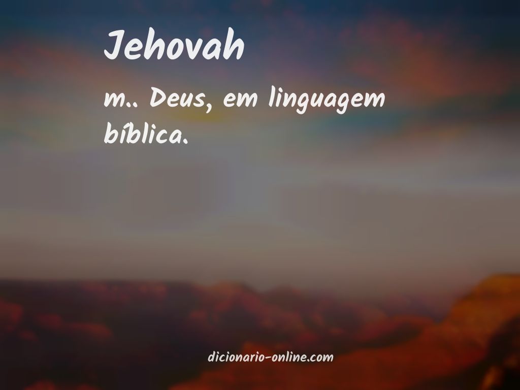 Significado de jehovah