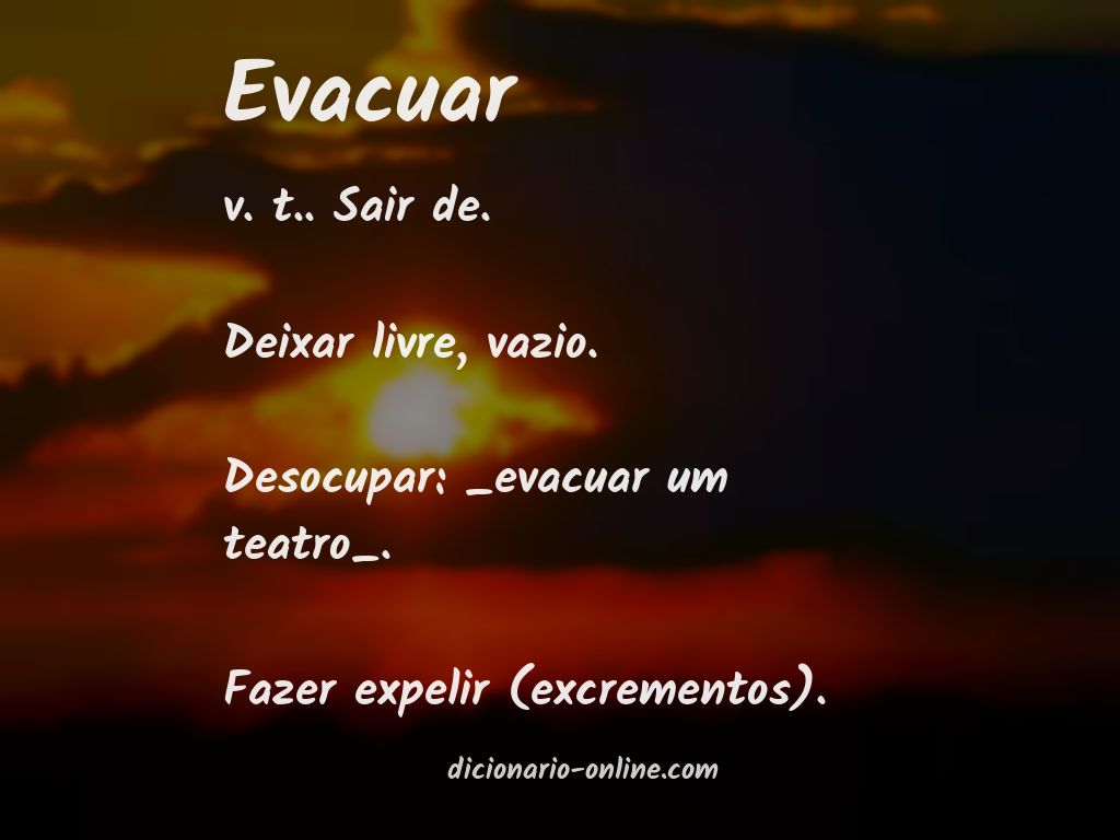 Significado de evacuar