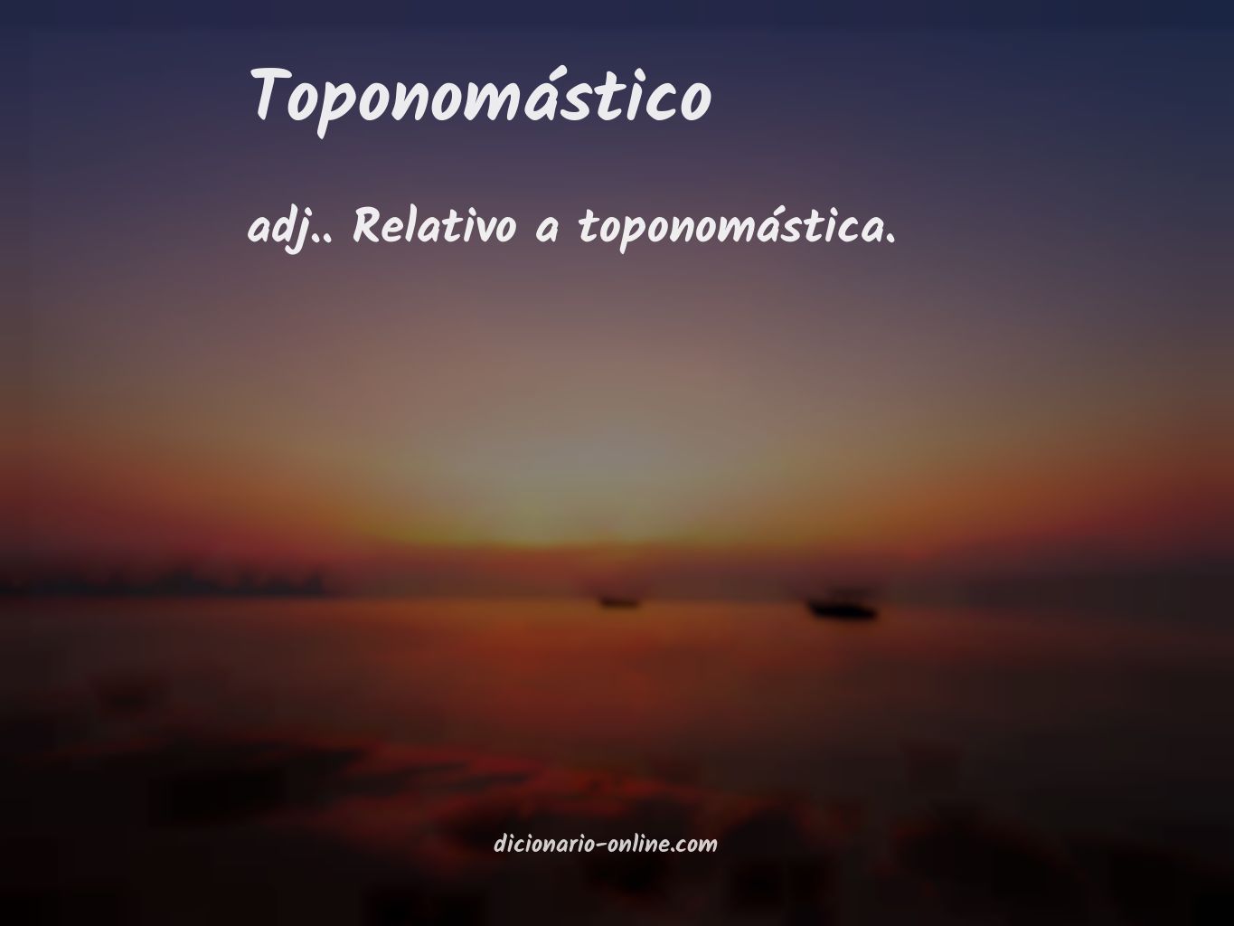 Significado de toponomástico