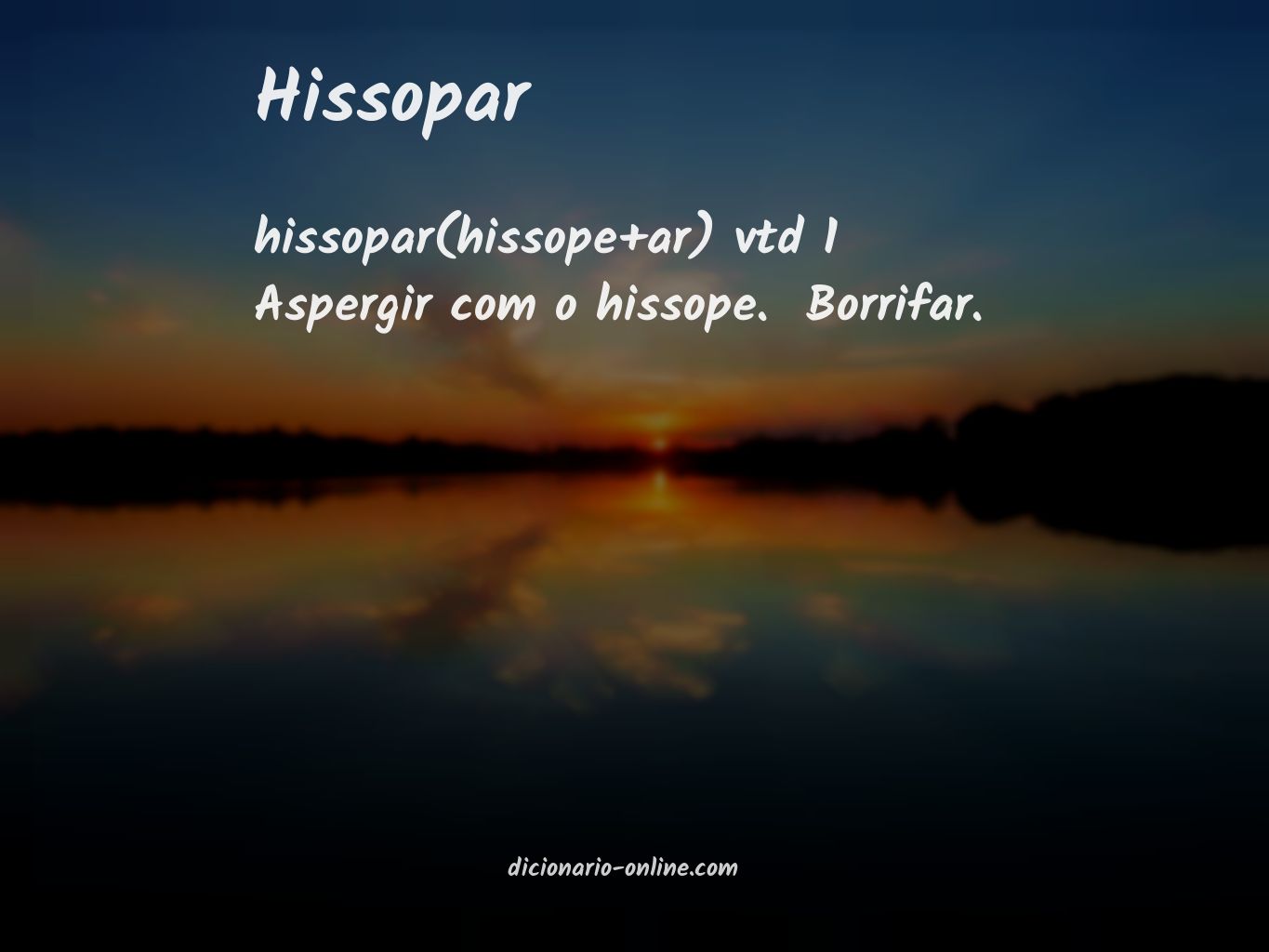 Significado de hissopar