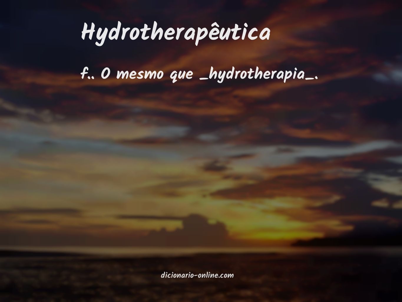 Significado de hydrotherapêutica
