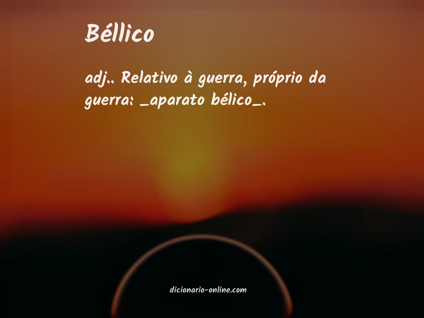 Significado de béllico