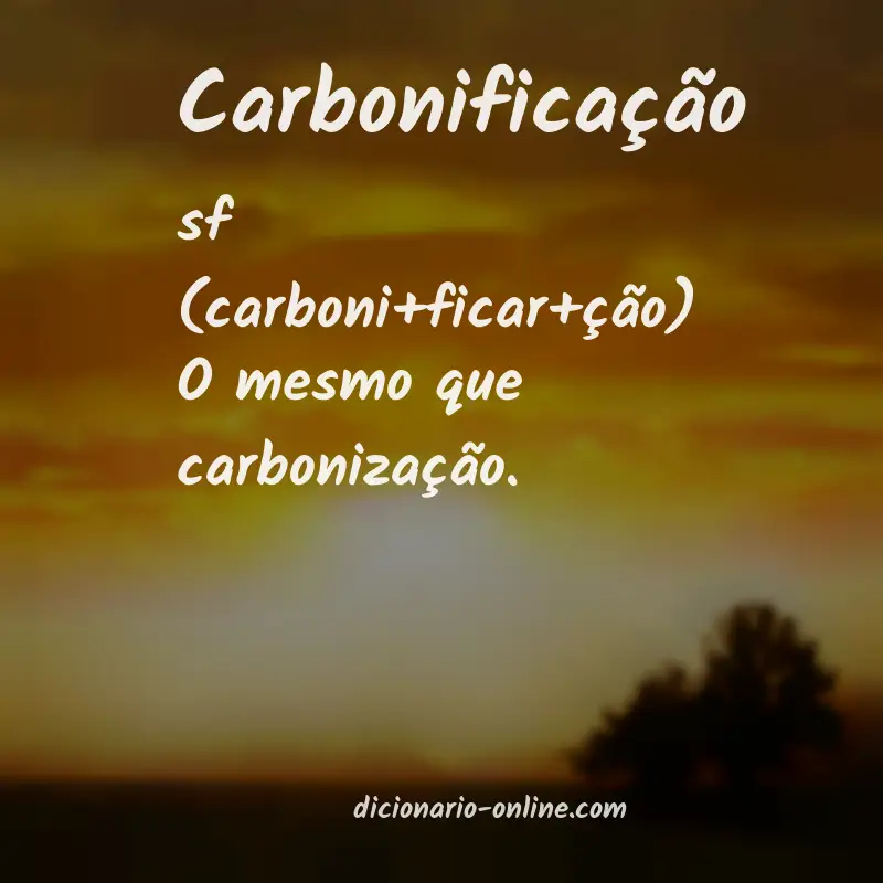 Significado de carbonificação
